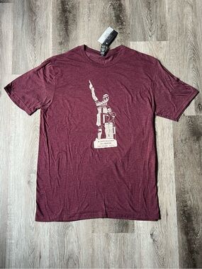 Men's Ultra-soft Vulcan Bham Artist Printed Tee, Heather Maroon Size L-NWT